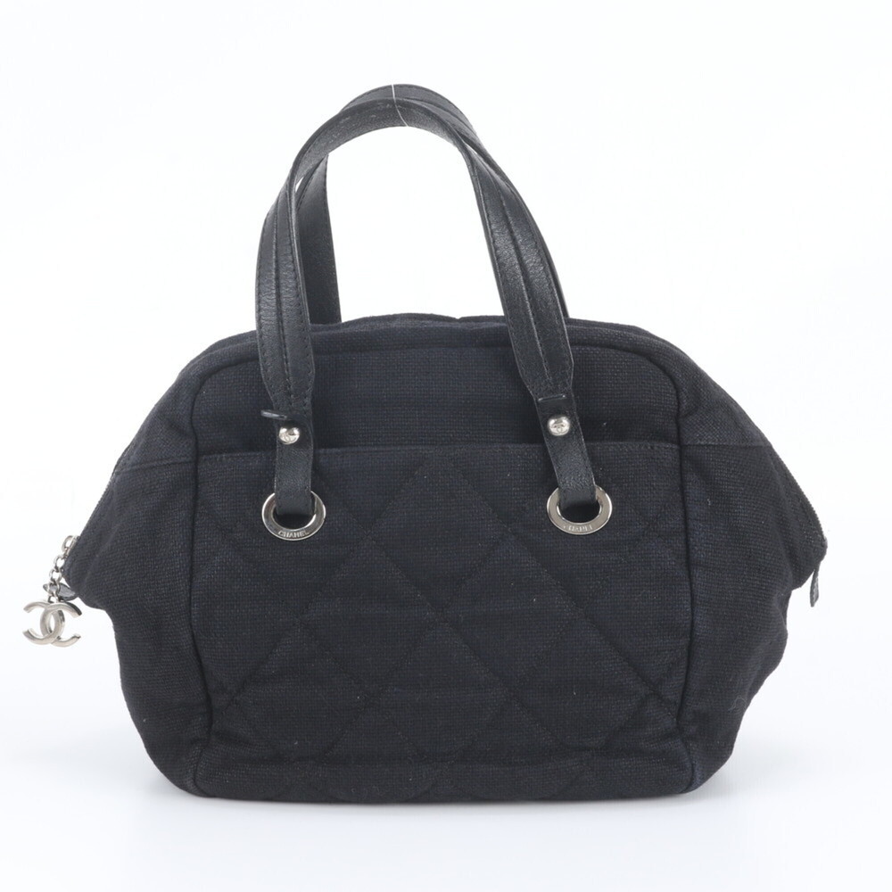 Chanel Paris Biarritz Leather Tote Bag Bowling Shoulder with Serial Number Se...
